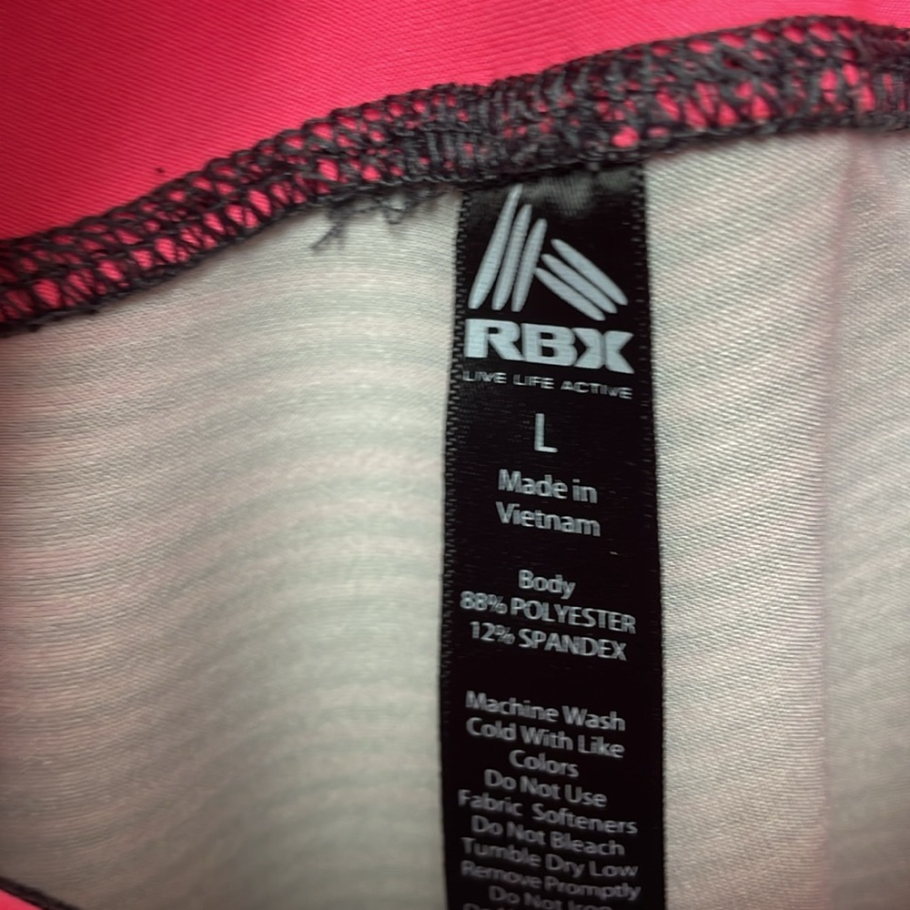 RBX Women’s Large Pink and Black Striped Capri Leggings - Picture 5 of 8